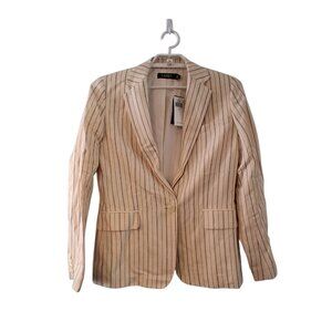 Lauren Ralph Lauren nwt Blazer wmns 8 cream striped linen blend $325 black label